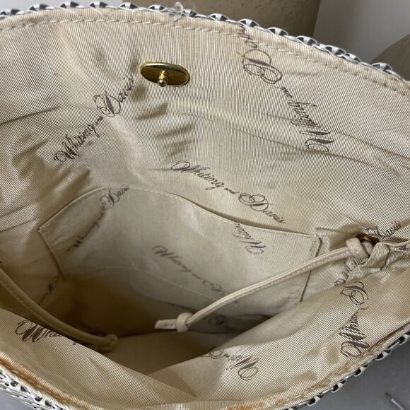 VTG 70s 80s Cream Whiting & Davis Chain Metal Mesh Clutch / Shoulder Bag Purse - Picture 10 of 14